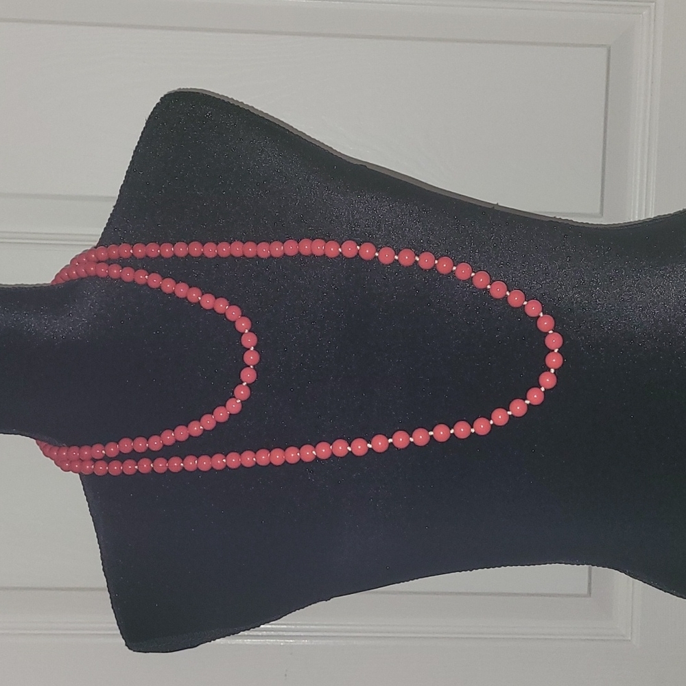 Stella & Dot La Coco Rope Necklace Coral
